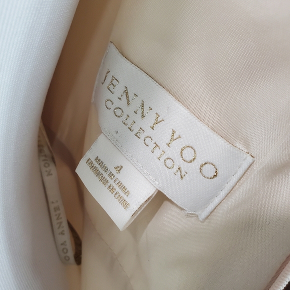 Jenny Yoo Sabrina Tea Length Floral Organza Chiffon A-Line Midi Dress Wedding 4 - Picture 15 of 16